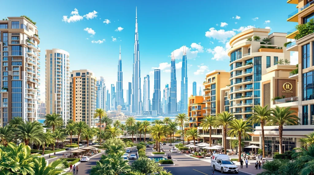 Diverses options immobilières à Dubaï, y compris des développements résidentiels, commerciaux et à usage mixte – Guide d'investissement immobilier à Dubaï.