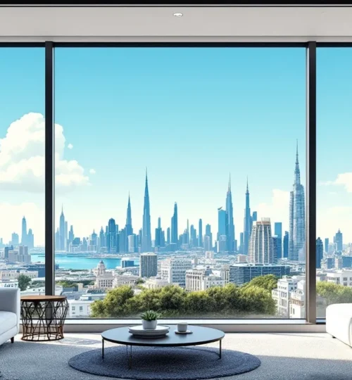 Modern Dubai short-term rental with contemporary design and city views – Dubai Short-Term Rentals.