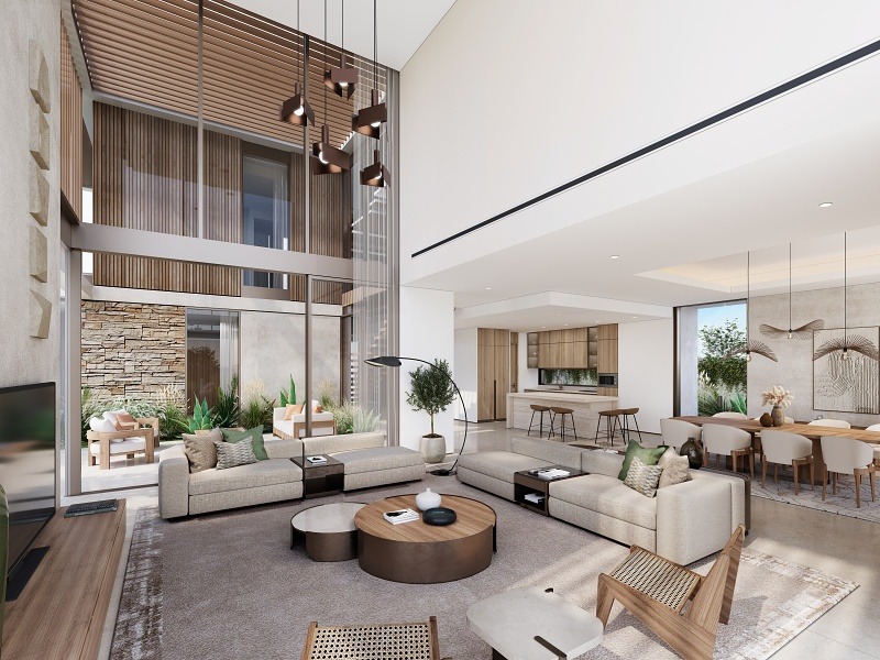 High Cilling Living Room The Acres by Meraas Villa