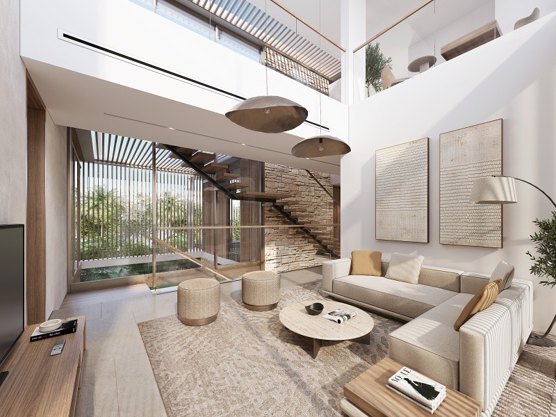 Two Story Villa interior at The Acres