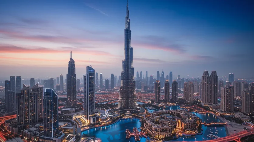 Dubai Skyline at Dusk showing Dubai Real Estate Developers