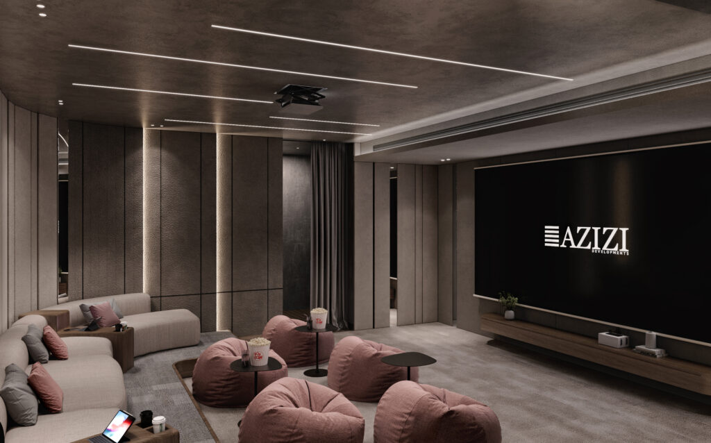 Spacious cozy cinema at Azizi milan dubailand offplan project