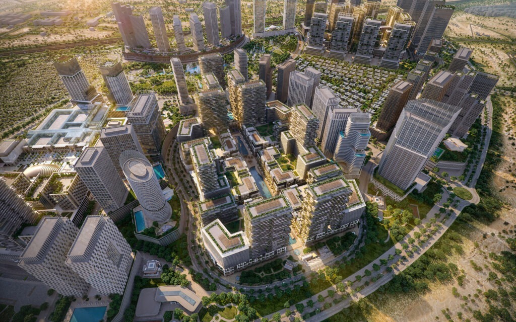 Modern architecture in azizi milan off plan project in dubailand, dubai