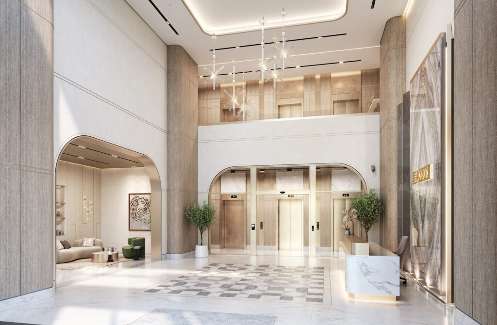Spacious cozy lobby with modern vibes in Azizi Milan New offplan project in dubai