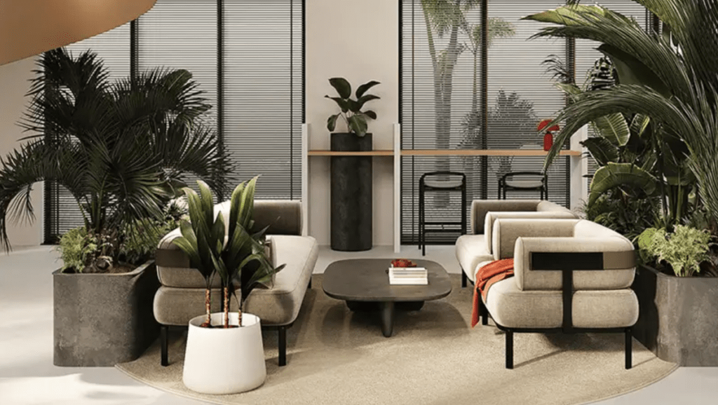 Arisha Terraces off plan project in Dubai Studio City modern living room