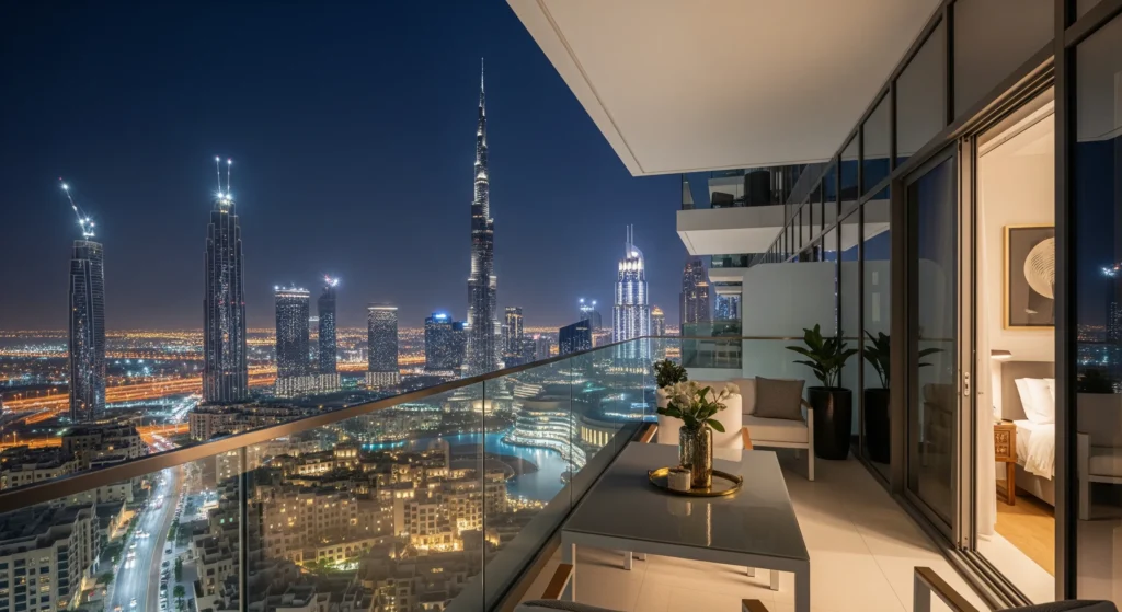 Luxury apartment balcony view in Downtown Dubai - Property investment and living options