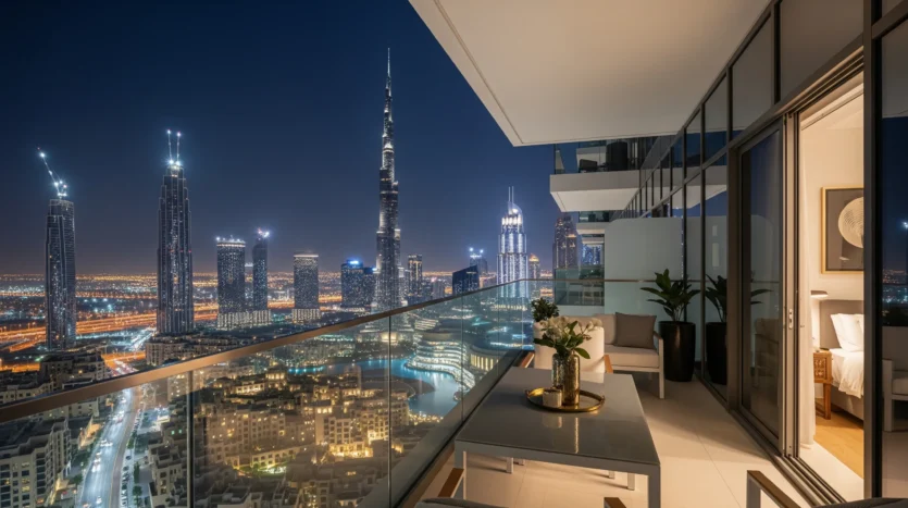 Luxury apartment balcony view in Downtown Dubai - Property investment and living options
