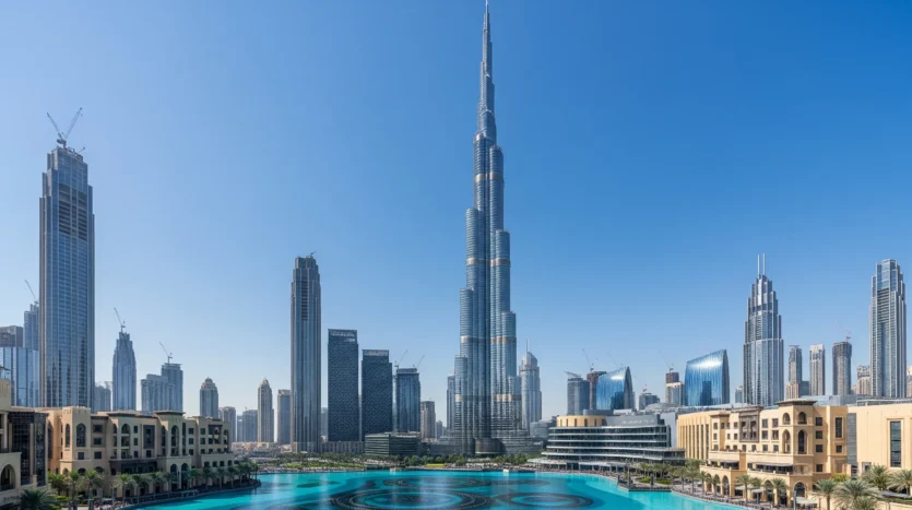 Panoramic view of Downtown Dubai skyline with Burj Khalifa - Pros and Cons of Living in Downtown Dubai