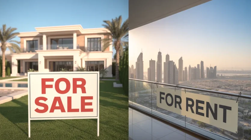Strategic pricing differences for selling vs. renting property in Dubai.