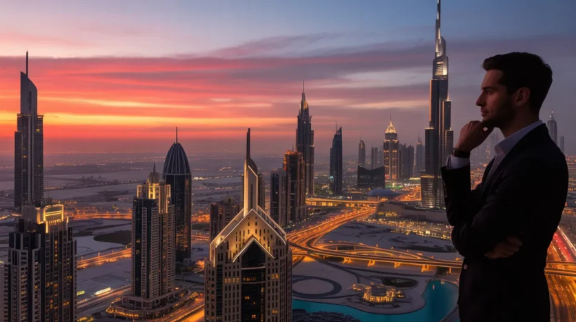 Stunning Dubai skyline at dusk, symbolizing the true value and growth potential of Dubai property investment beyond financial ROI.