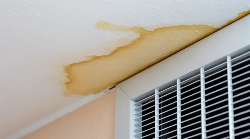 Water leak stain representing common tenant maintenance complaints in Dubai properties.