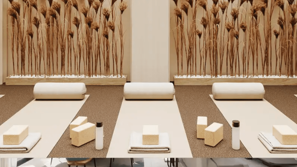 Yoga area in Arisha Terraces offplan project in Dubai Studio City by Qube Development – smart apartments with modern amenities