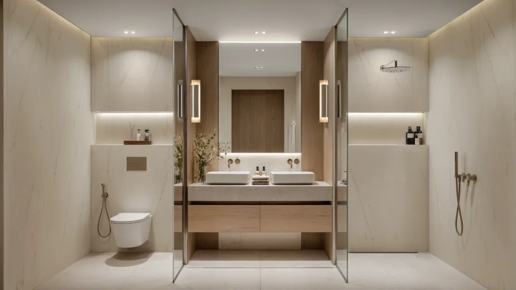 Deyaar DWTN Residences 的 2BRD-Duplex_Master_bathroom