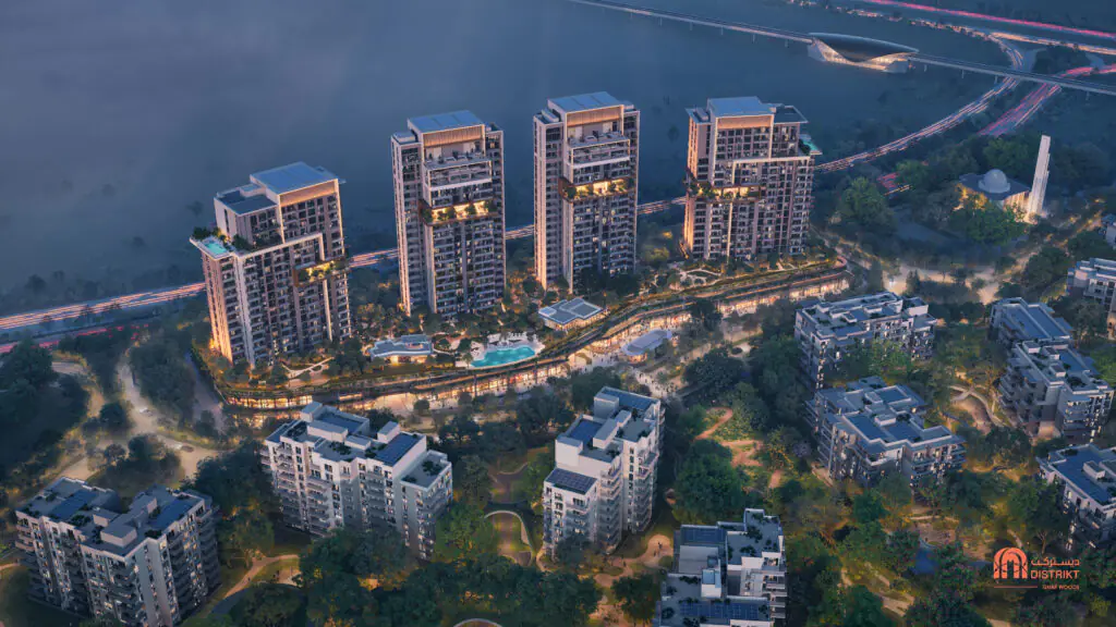 DISTRITO Ghaf Woods_Plan maestro aéreo