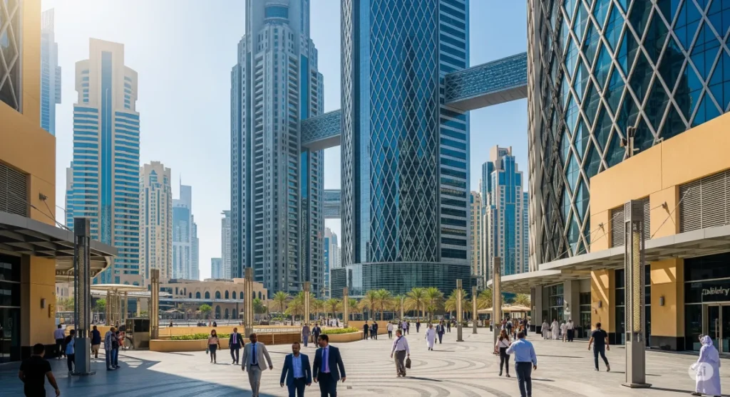 The Dubai International Financial Centre, a pillar of Dubai's economic success driving real estate investment.