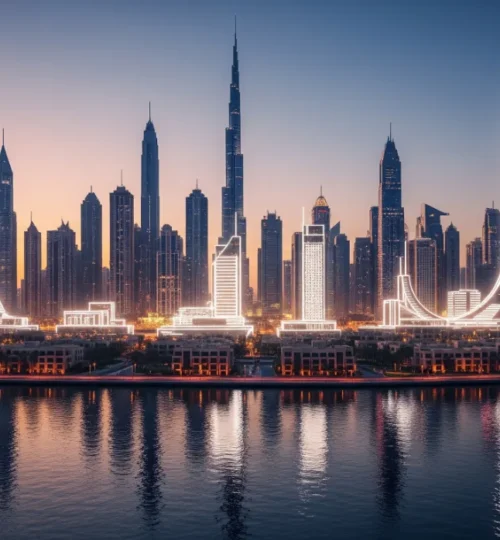 A panoramic view of the best off-plan Dubai projects for 2025, showcasing future real estate investments in the city's skyline.