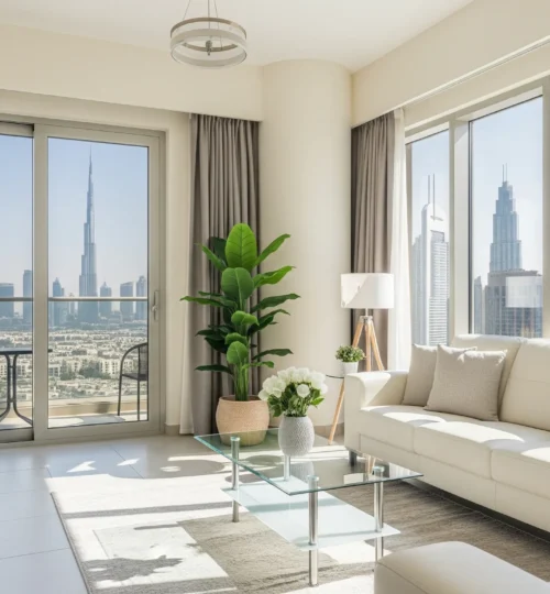 A pristine and modern Dubai apartment, showcasing the importance of rental property maintenance for investment value.