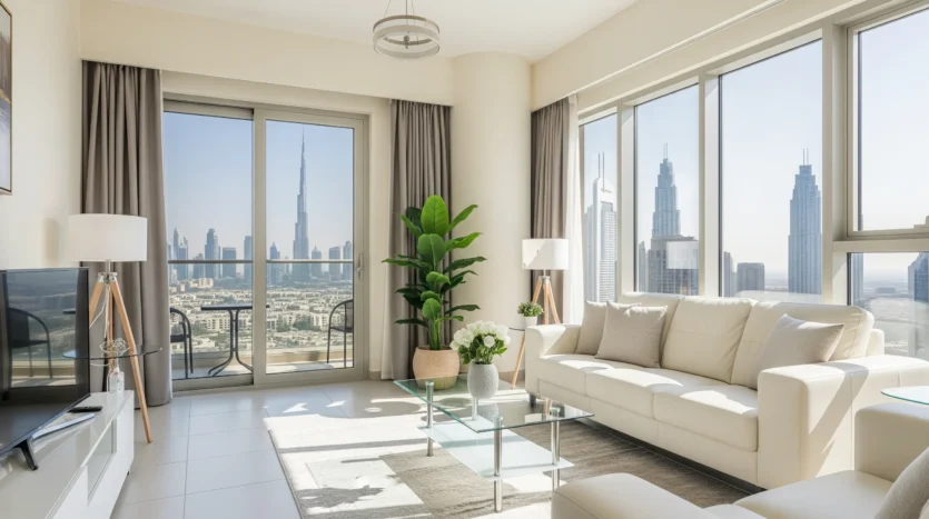 A pristine and modern Dubai apartment, showcasing the importance of rental property maintenance for investment value.