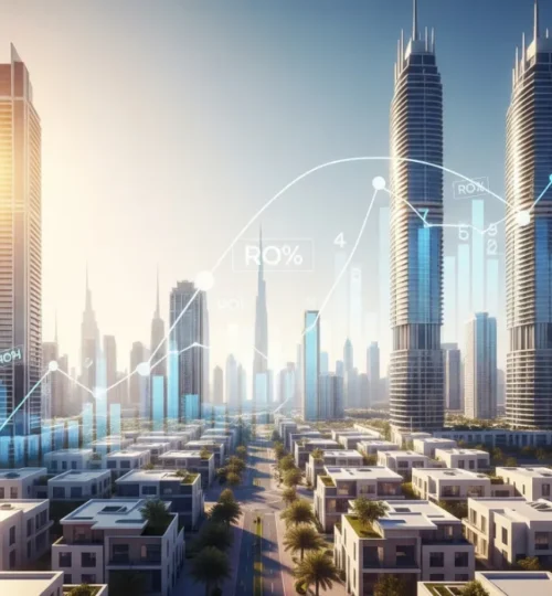 A futuristic Dubai skyline representing the high ROI potential of off-plan property investments in 2025.