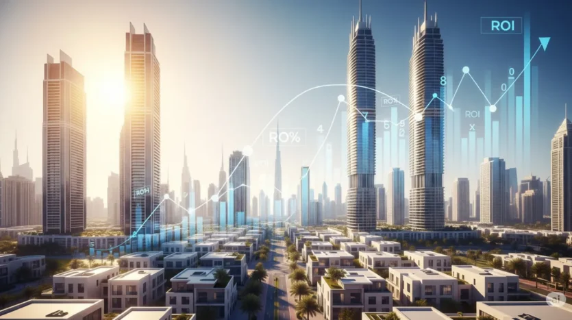A futuristic Dubai skyline representing the high ROI potential of off-plan property investments in 2025.