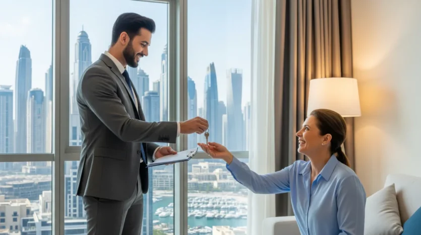 A landlord benefiting from professional property management services in Dubai Marina.