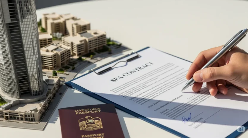 Signing an SPA contract for an off-plan apartment in Dubai