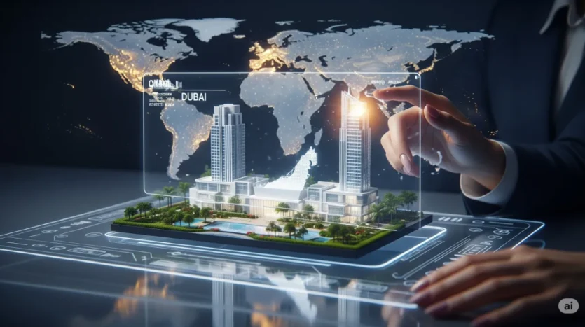An international investor securing a non-resident mortgage for a luxury property in Dubai through an advanced, global process.