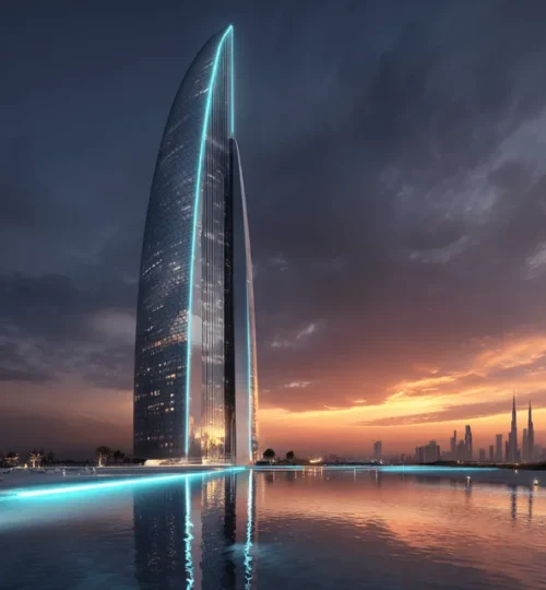 Insider secrets to securing the best off-plan property deals in Dubai featuring a futuristic skyscraper.