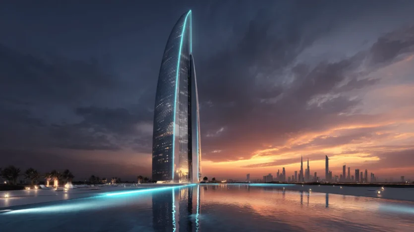 Insider secrets to securing the best off-plan property deals in Dubai featuring a futuristic skyscraper.