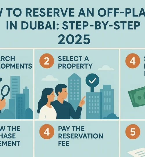Infographic showing How to Reserve an Off‑Plan Unit in Dubai: Step‑by‑Step 2025