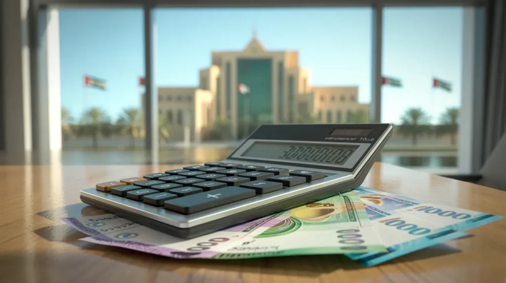 Visual collage of budgeting costs for an off-plan purchase in Dubai