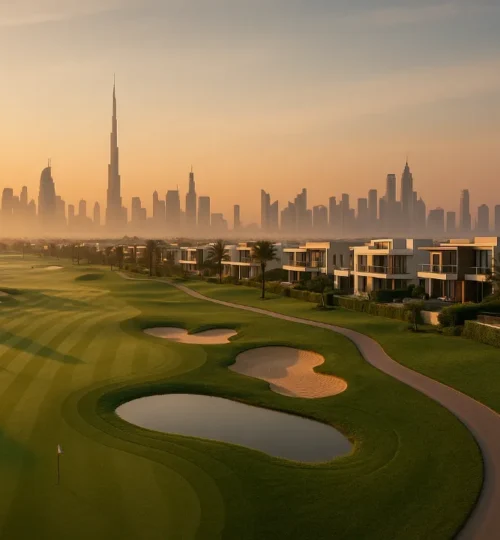 New off‑plan projects in Dubai 2025 with Dubai Hills Estate skyline view
