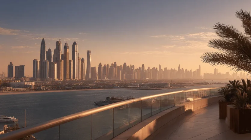Dubai skyline at golden hour illustrating top real estate brokerage agencies in Dubai