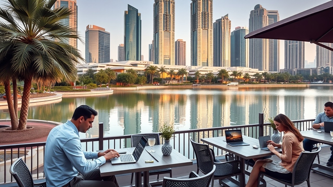 JLT waterfront community and cafes