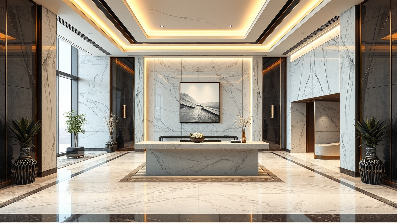 DIFC luxury office building lobby