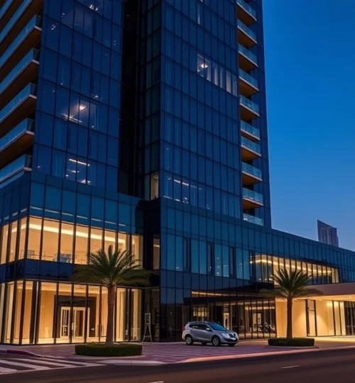 A professional high-end commercial office space in Dubai illustrating commercial lease costs in Dubai