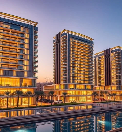 Modern residential buildings in South Dubai highlighting the EXPO City impact on rental prices.