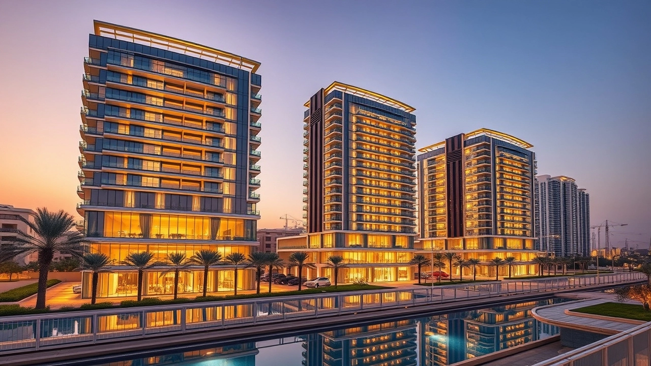 Modern residential buildings in South Dubai highlighting the EXPO City impact on rental prices.