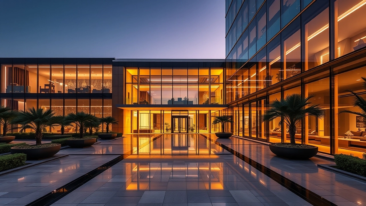 A professional high-end office building in Dubai representing commercial lease VAT in Dubai costs.