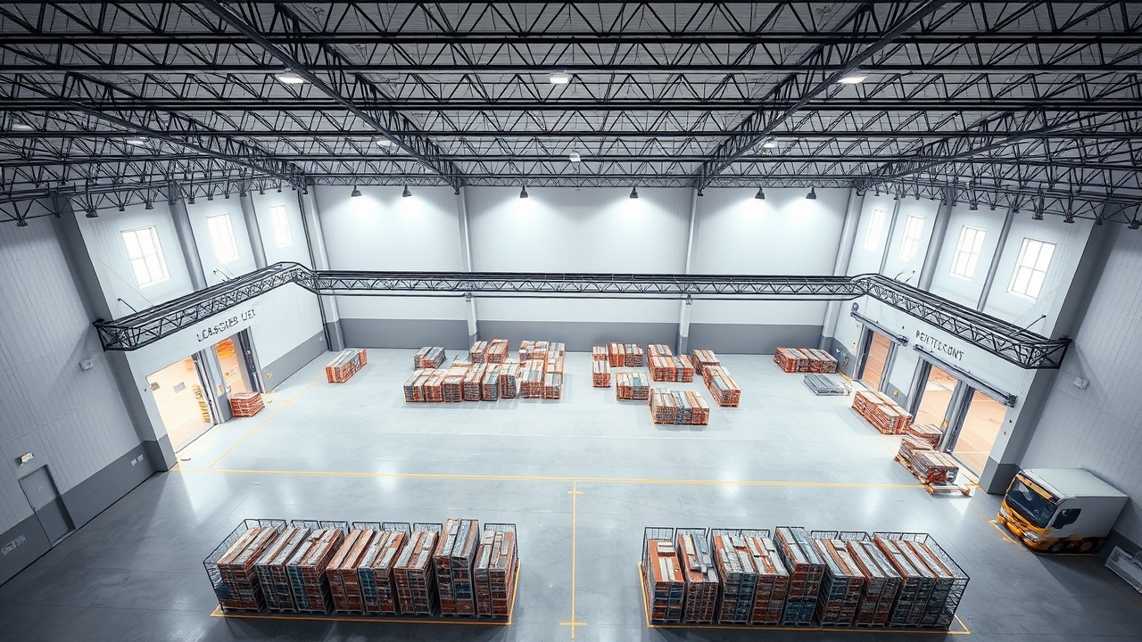 Modern commercial logistics warehouse in Dubai South