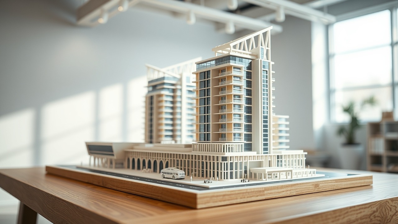 Architectural scale model of Dubai commercial property
