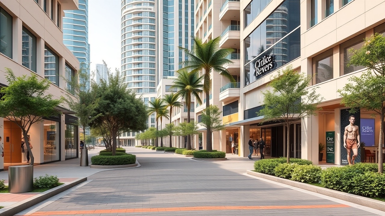 Commercial retail and office promenade in JLT Dubai
