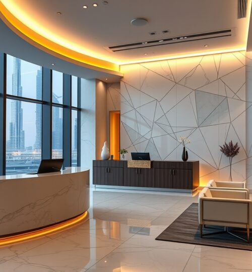 Moderner Luxus-Klinikempfang in Dubai