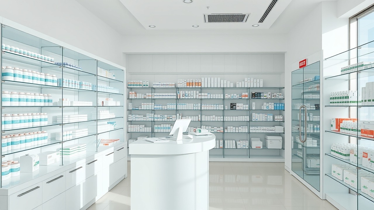 Modern in-house pharmacy in a Dubai medical center