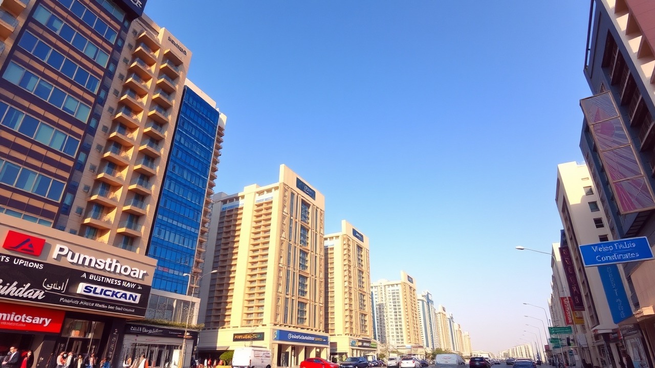 ドバイのビジネスベイにある商業用高層ビル