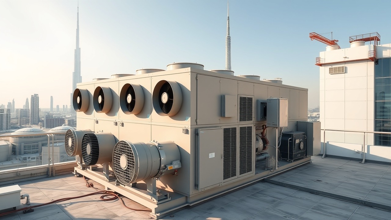 Rooftop ecology unit for restaurant exhaust filtration in Dubai