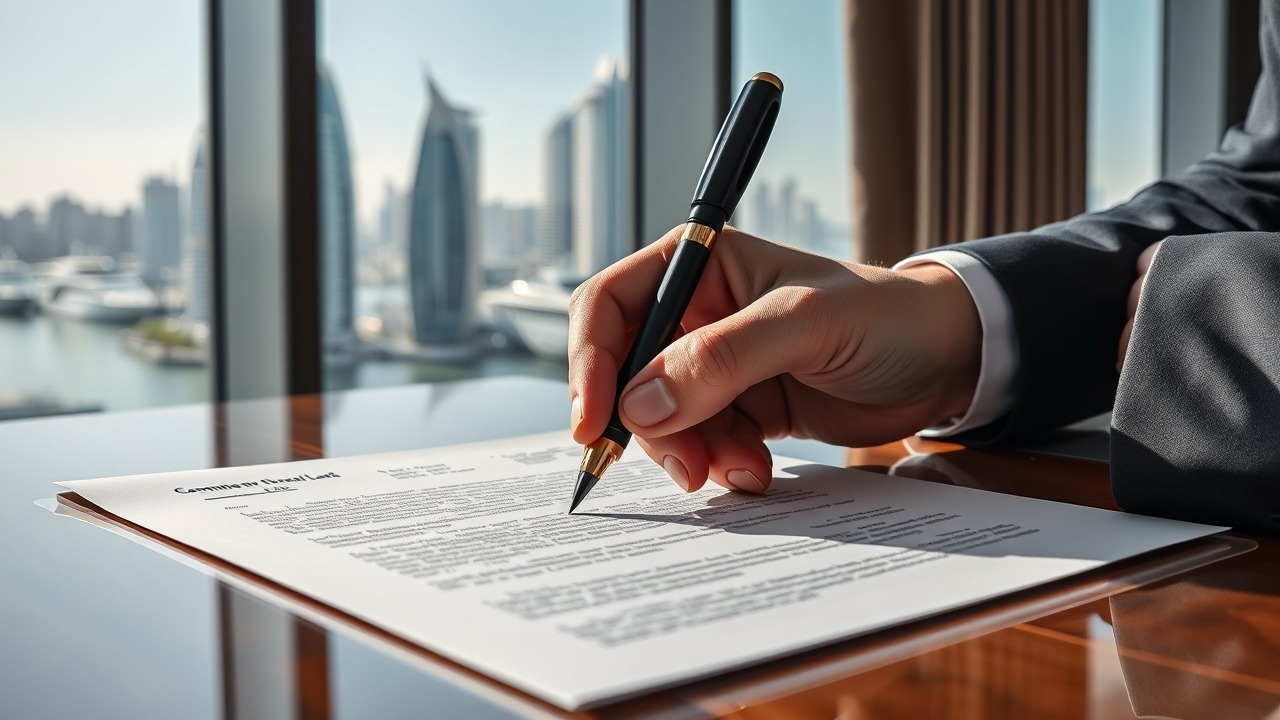 Signing a commercial lease agreement in Dubai