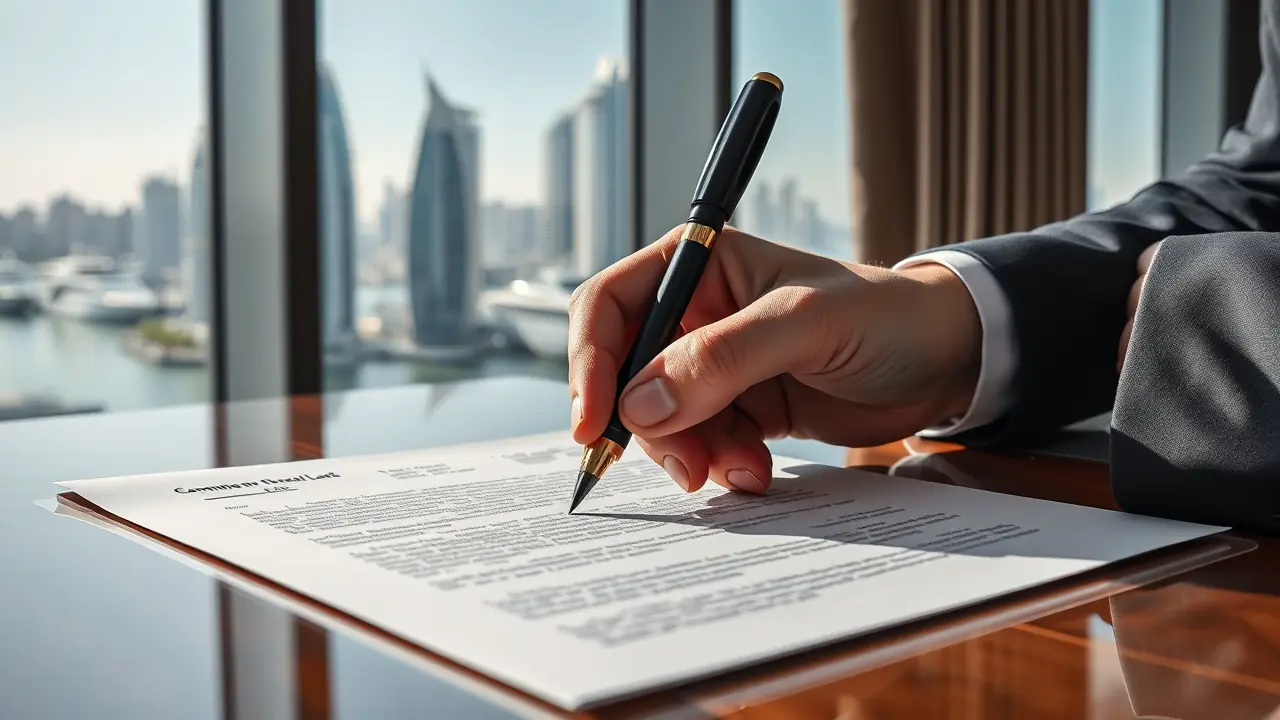 Unterzeichnung eines Gewerbemietvertrags in Dubai