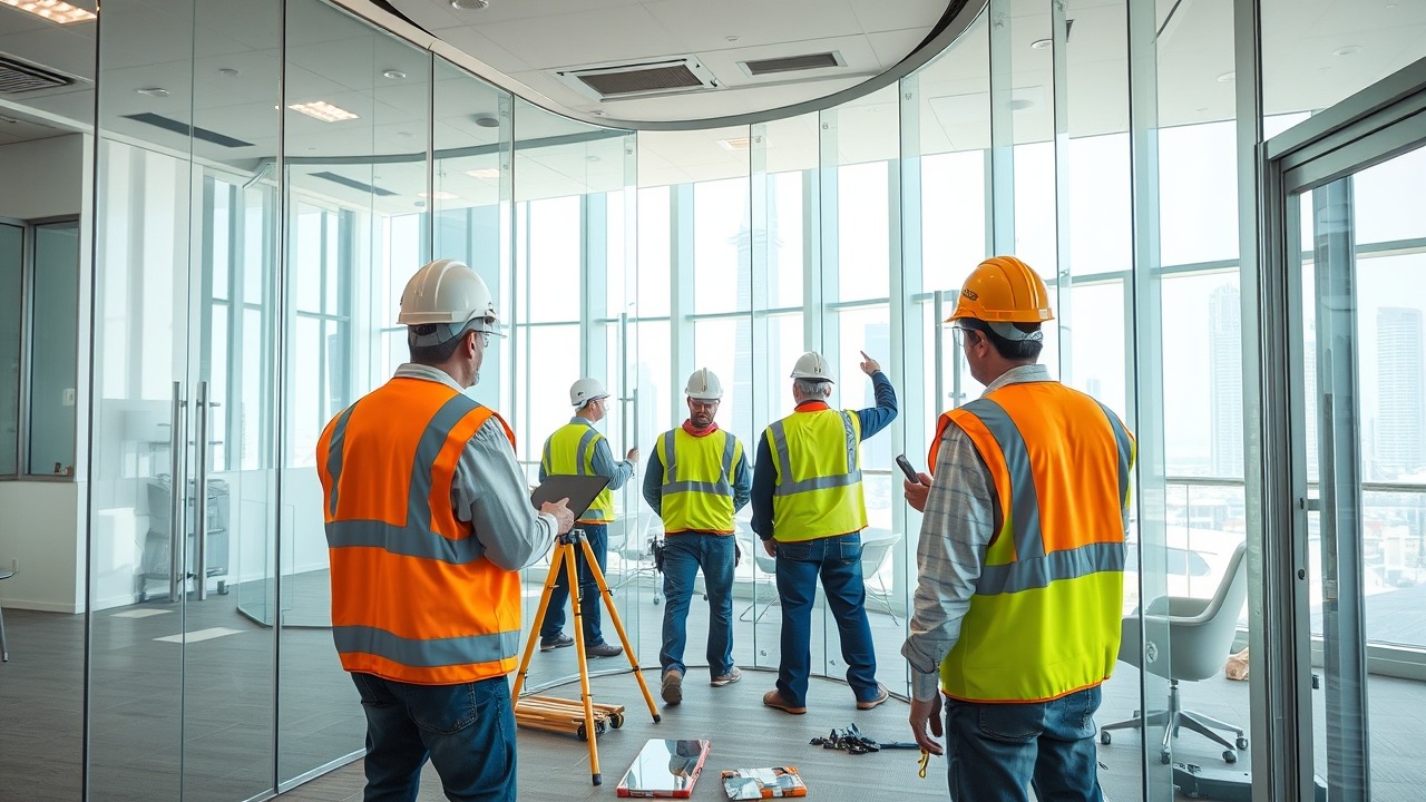 Commercial office fit-out construction in progress