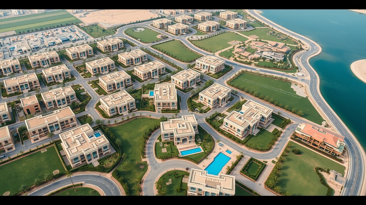 Aerial view of Dubai master-planned residential communities